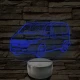 Volkswagen T6 kisbusz 7 színű 3D led lámpa