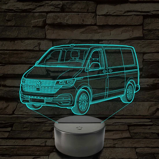 Volkswagen T6 kisbusz 7 színű 3D led lámpa