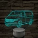 Volkswagen T6 kisbusz 7 színű 3D led lámpa