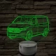 Volkswagen T6 kisbusz 7 színű 3D led lámpa