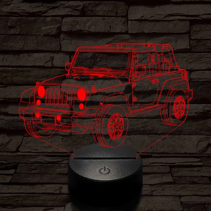 Jeep Wrangler Willis 7 színű 3D led lámpa