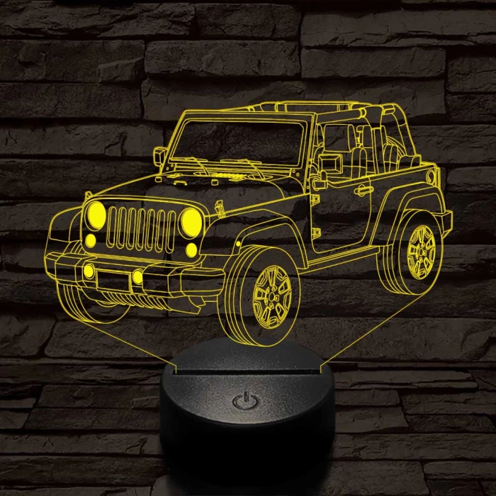 Jeep Wrangler Willis 7 színű 3D led lámpa