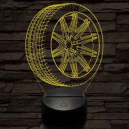 Abroncs felnivel 1 7 színű  3D led lámpa