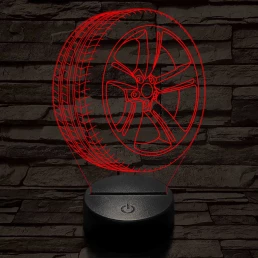 Abroncs felnivel 2 7 színű  3D led lámpa