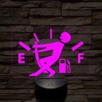 Üzemanyag mérő 7 színű  3D led lámpa