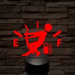 Üzemanyag mérő 7 színű  3D led lámpa