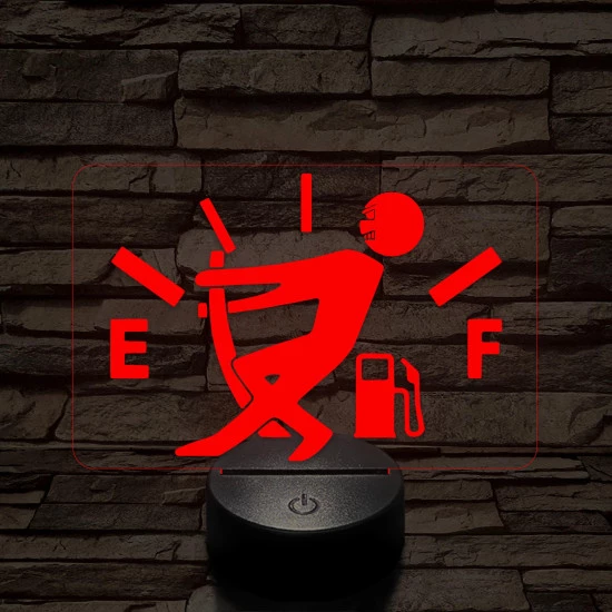 Üzemanyag mérő 7 színű  3D led lámpa