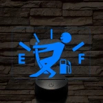Üzemanyag mérő 7 színű  3D led lámpa