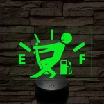 Üzemanyag mérő 7 színű  3D led lámpa