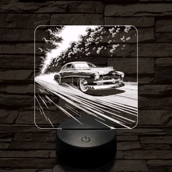 Old Timer gyöngyszem autó 7 színű valósághű 3D led lámpa