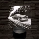 Old Timer gyöngyszem autó 7 színű valósághű 3D led lámpa