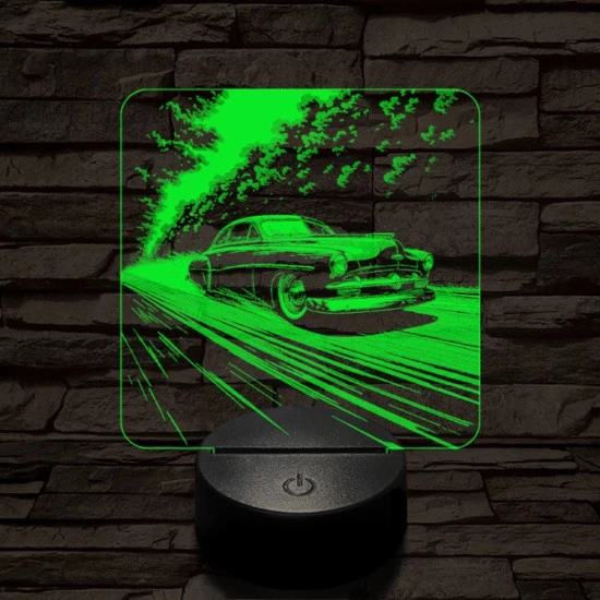 Old Timer gyöngyszem autó 7 színű valósághű 3D led lámpa