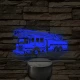 Létrás tűzoltóautó 7 színű  3D led lámpa
