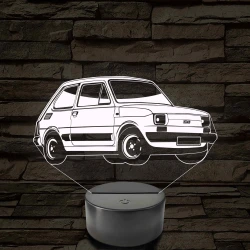 Fiat Polski 126 7 színű 3D led lámpa