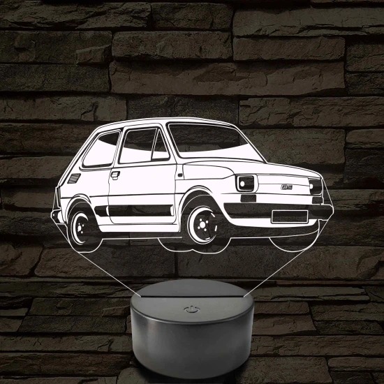 Fiat Polski 126 7 színű 3D led lámpa