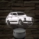 Fiat Polski 126 7 színű 3D led lámpa