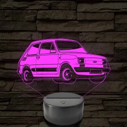 Fiat Polski 126 7 színű 3D led lámpa