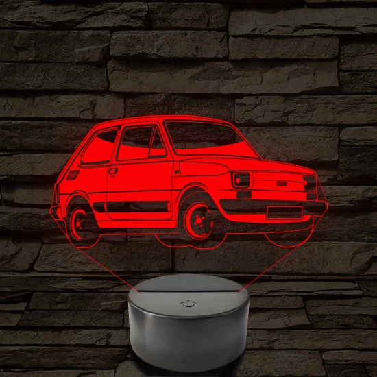 Fiat Polski 126 7 színű 3D led lámpa
