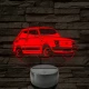 Fiat Polski 126 7 színű 3D led lámpa