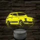 Fiat Polski 126 7 színű 3D led lámpa