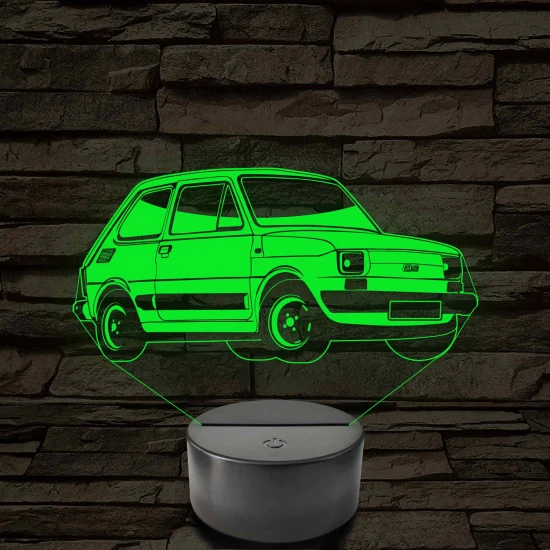 Fiat Polski 126 7 színű 3D led lámpa