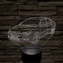2010-es Szedán Modell 7 színű 3D led lámpa