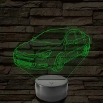 2010-es Szedán Modell 7 színű 3D led lámpa