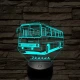Régi kétajtós Ikarus busz – 7 színű, színváltós 3D LED lámpa