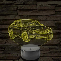BlueEFFICIENCY Avantgarde autó - 7 színű, színváltós 3D led lámpa