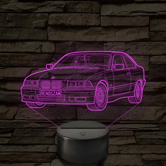 BMW E36 szemből - 7 színű, színváltós 3D led lámpa