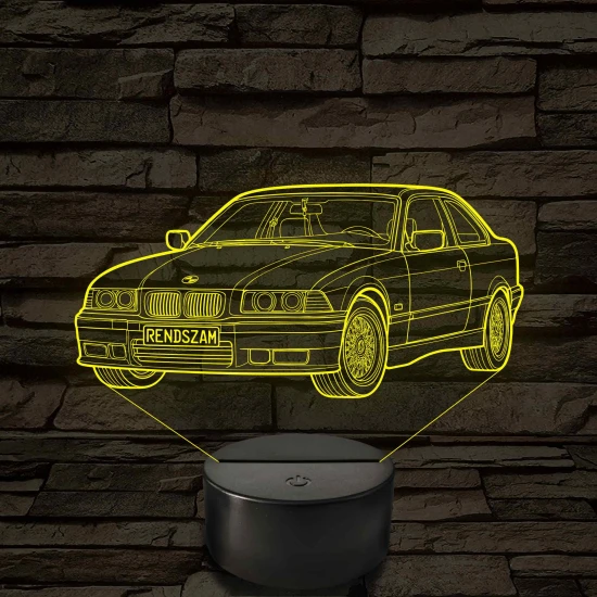 BMW E36 szemből - 7 színű, színváltós 3D led lámpa
