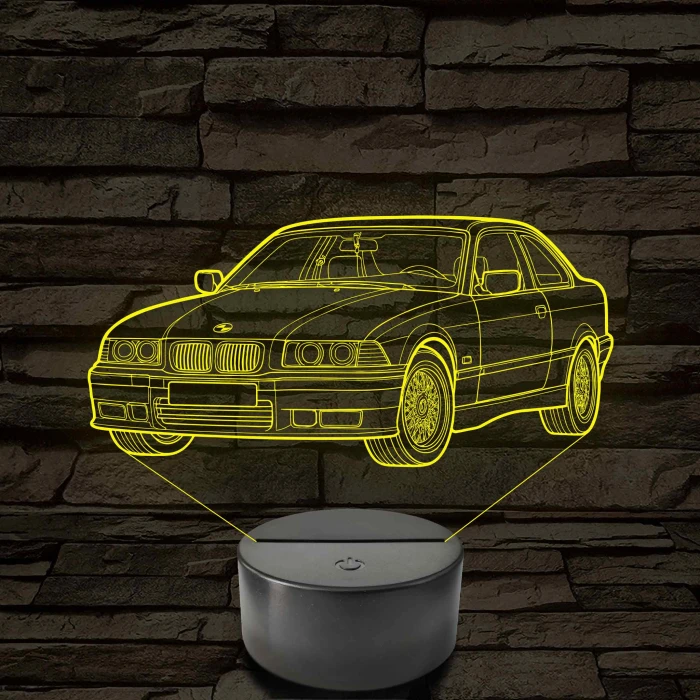 BMW E36 szemből - 7 színű, színváltós 3D led lámpa