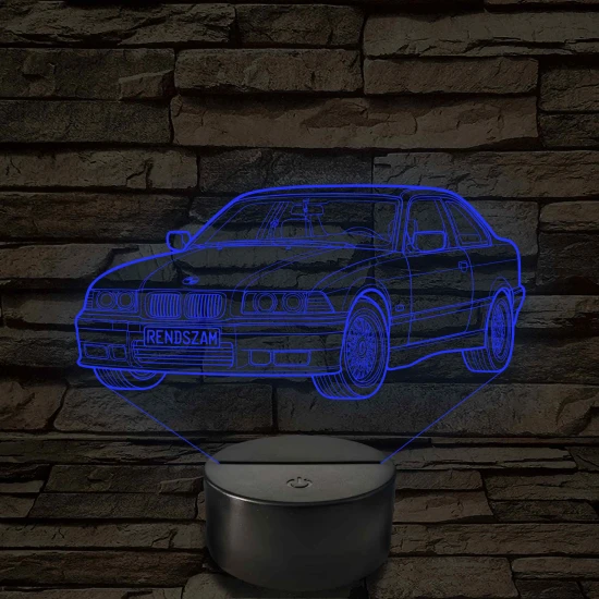 BMW E36 szemből - 7 színű, színváltós 3D led lámpa