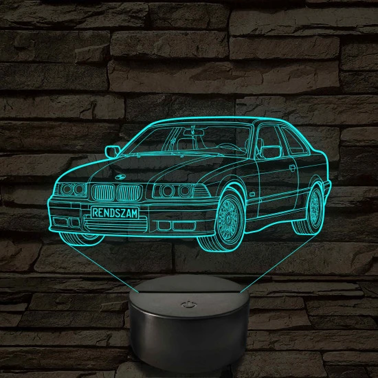 BMW E36 szemből - 7 színű, színváltós 3D led lámpa