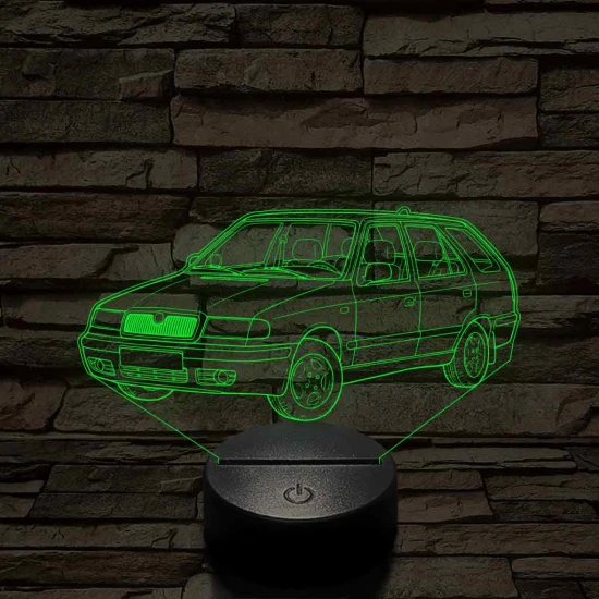 Skoda Felicia kombi 1999 – 7 színű, színváltós 3D LED lámpa