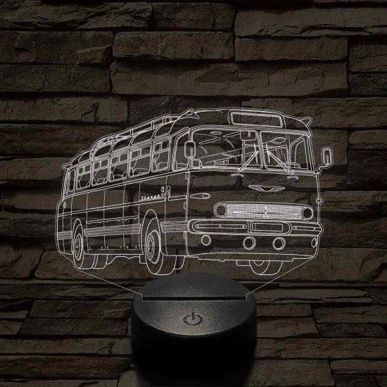 Ikarus 55 Bözsi busz – 7 színű, színváltós 3D LED lámpa