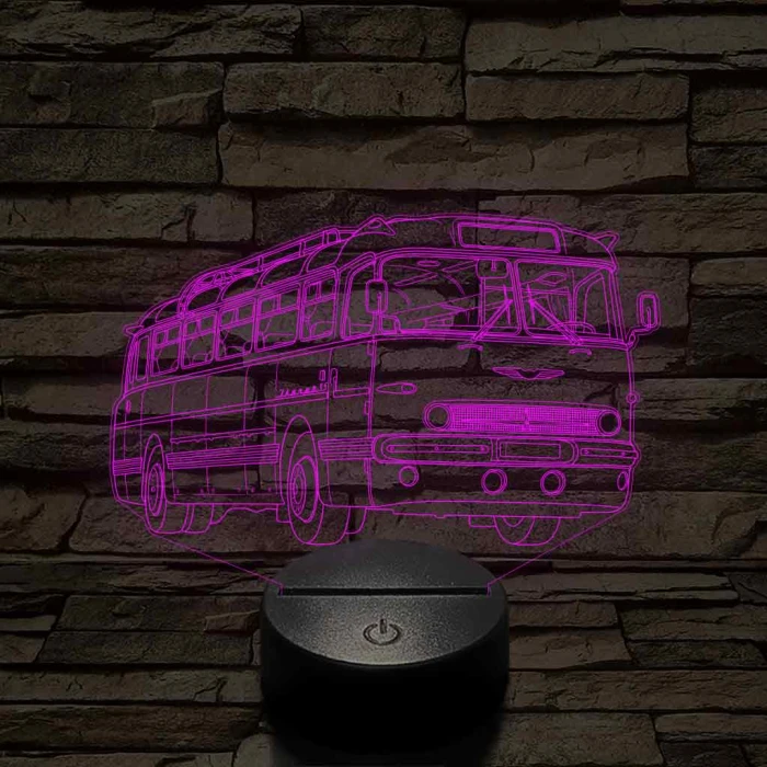 Ikarus 55 Bözsi busz – 7 színű, színváltós 3D LED lámpa