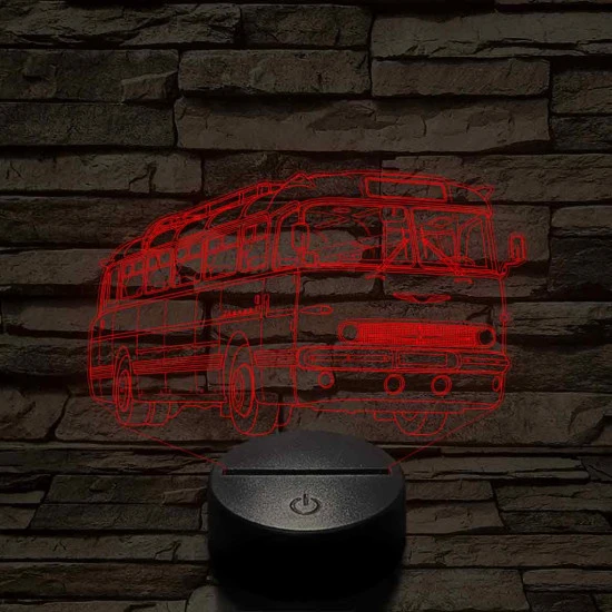 Ikarus 55 Bözsi busz – 7 színű, színváltós 3D LED lámpa
