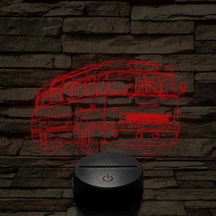 Ikarus 55 Bözsi busz – 7 színű, színváltós 3D LED lámpa