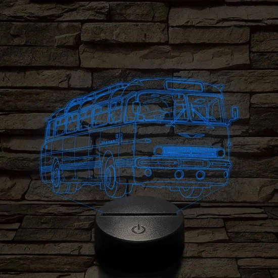 Ikarus 55 Bözsi busz – 7 színű, színváltós 3D LED lámpa