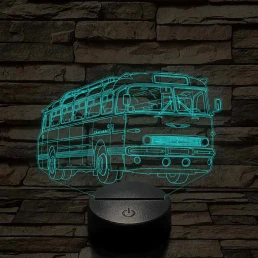 Ikarus 55 Bözsi busz – 7 színű, színváltós 3D LED lámpa