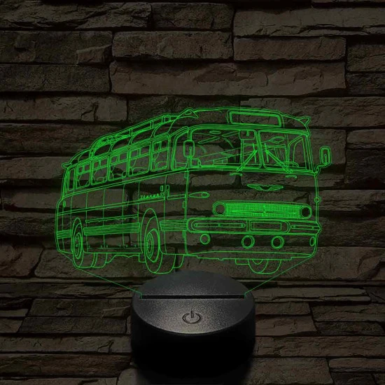 Ikarus 55 Bözsi busz – 7 színű, színváltós 3D LED lámpa