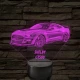 Legendás Izomautó – Shelby GT500 7 színű, színváltós 3D LED lámpa