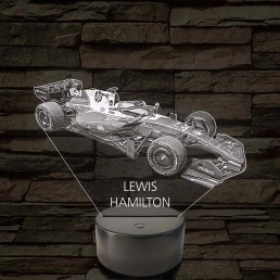 A Száguldó Legenda – Lewis Hamilton F1 7 színű, színváltós 3D LED lámpa