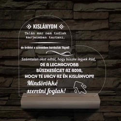 Kislányom fatalpas 7 színű 3D led lámpa