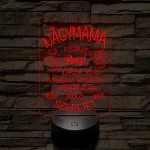 Nagymama – Szeretet, puszi és sütemény - 7 színű, színváltós 3D led lámpa