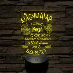 Nagymama – Szeretet, puszi és sütemény - 7 színű, színváltós 3D led lámpa