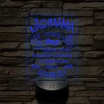 Nagymama – Szeretet, puszi és sütemény - 7 színű, színváltós 3D led lámpa