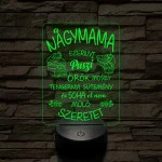 Nagymama – Szeretet, puszi és sütemény - 7 színű, színváltós 3D led lámpa