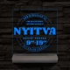 Nyitvatartás számokkal (weboldalcím+telefonszám) 20 cm fa talppal 7 színű 3D led lámpa